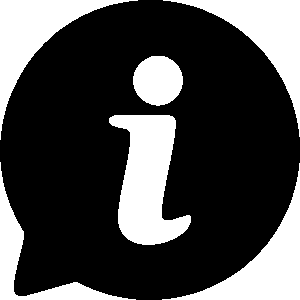 Letter "I" on a comment bubble.